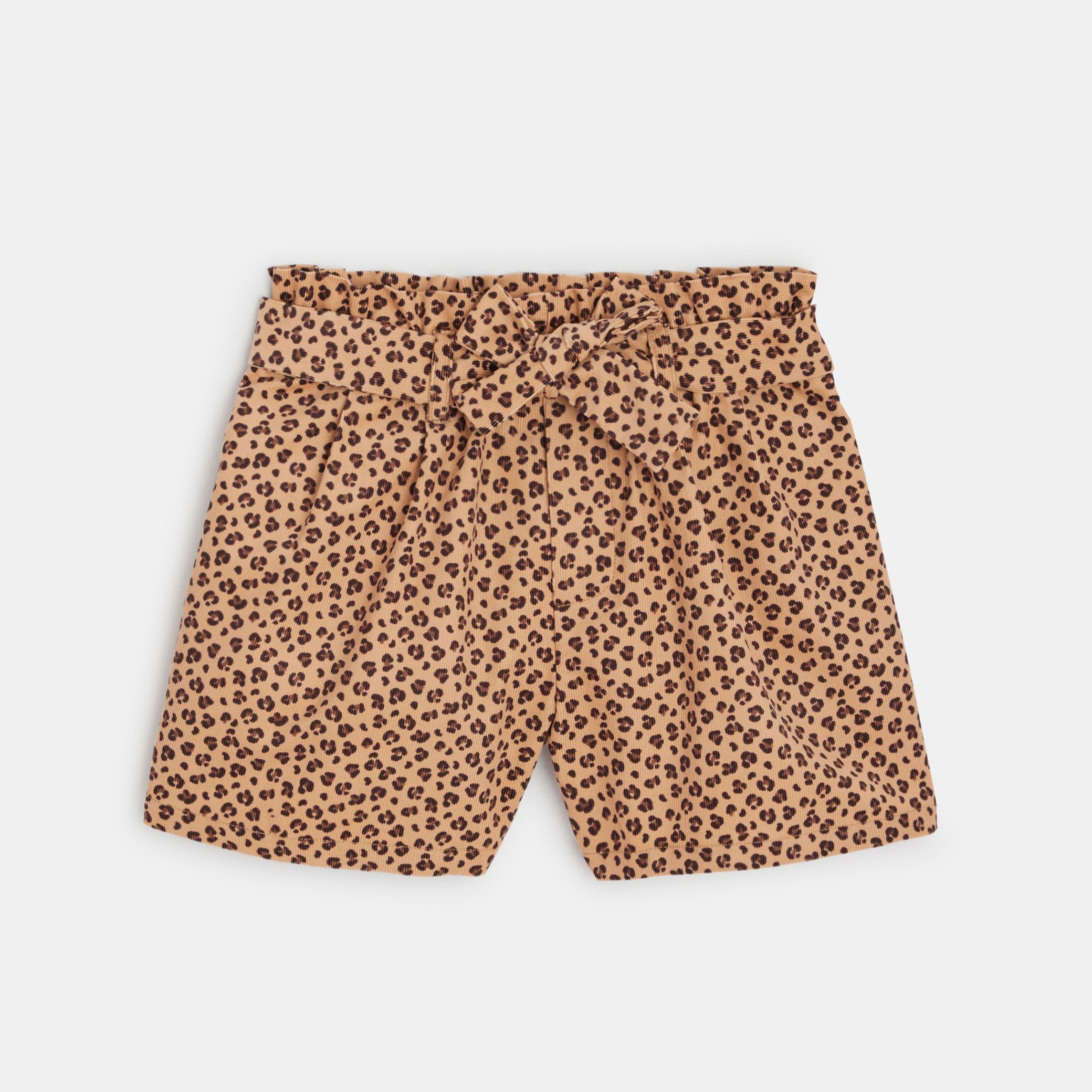 Quần short nhung họa tiết da báo